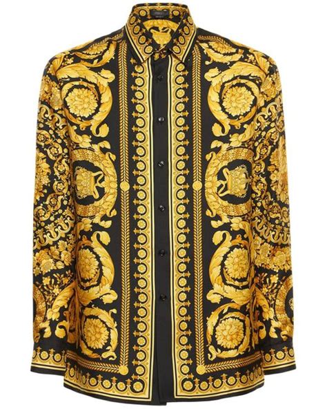 versace barocco western silk twill shirt print|Versace barocco t shirt.